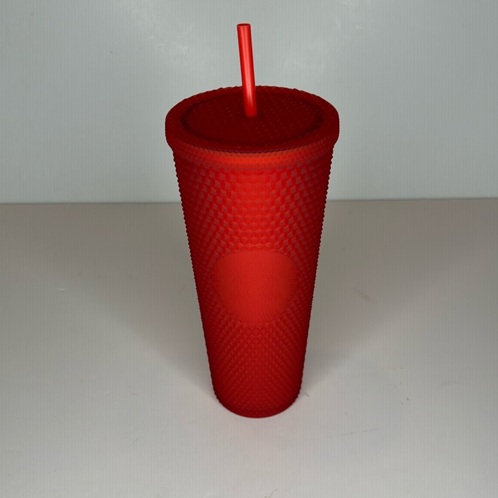 Starbucks soft touch red studded tumbler
